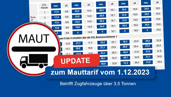 Übersicht LKW Maut Dezember 2023